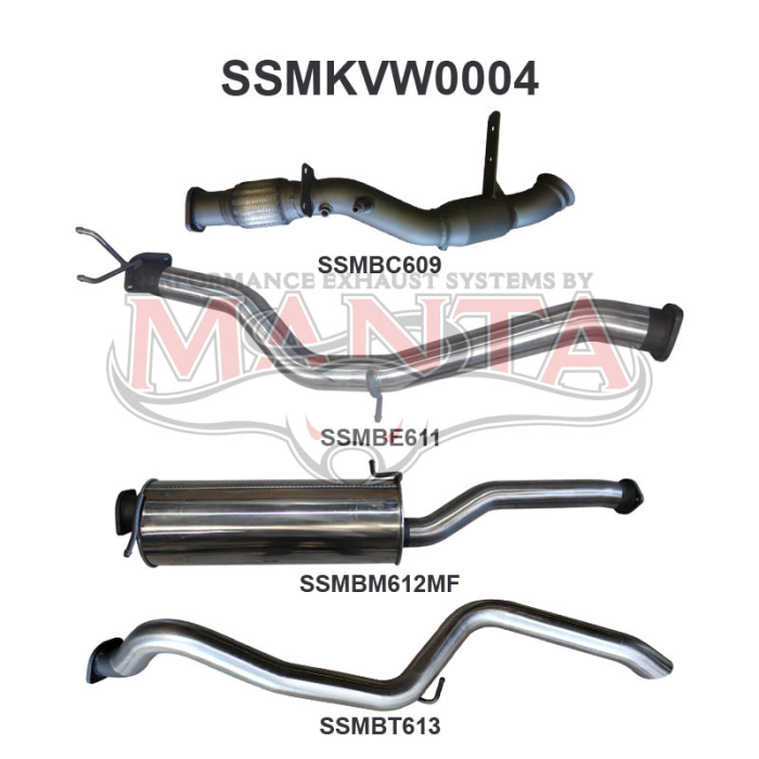 Manta Volkswagen Amarok Ute (June 2012 - 2022) TDI400, TDI420 2H 2.0L Bi-Turbo Ute - TURBO BACK (EXTENDED TAILPIPE)