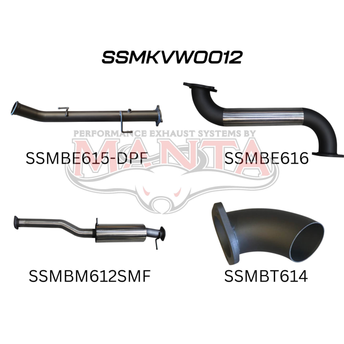 Manta Volkswagen Amarok Ute TDI550, TDI580 2H V6 3.0l Turbo Ute (2016-2022) - DUMP PIPE BACK - DIFF DUMP