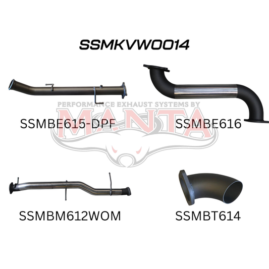 Manta Volkswagen Amarok Ute TDI550, TDI580 2H V6 3.0l Turbo Ute (2016-2022) - DUMP PIPE BACK - DIFF DUMP